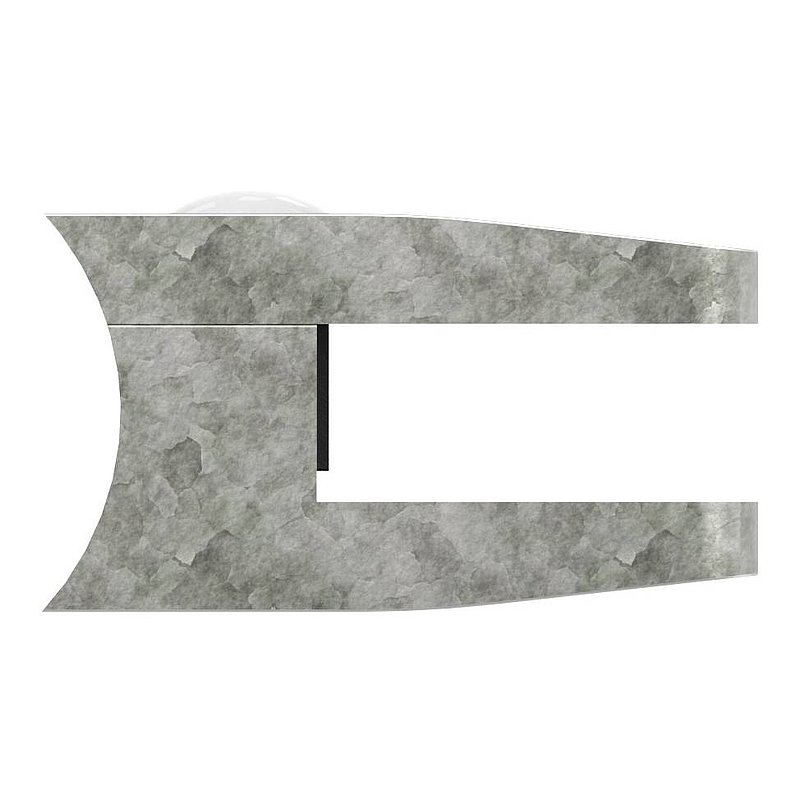 Glasklemme Mod. 34, Anschluss: 48,3mm, Zink roh