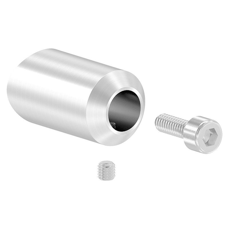Cross bar holder for butt joint, bore Ø 12.5mm, connection 33.7mm, AISI304