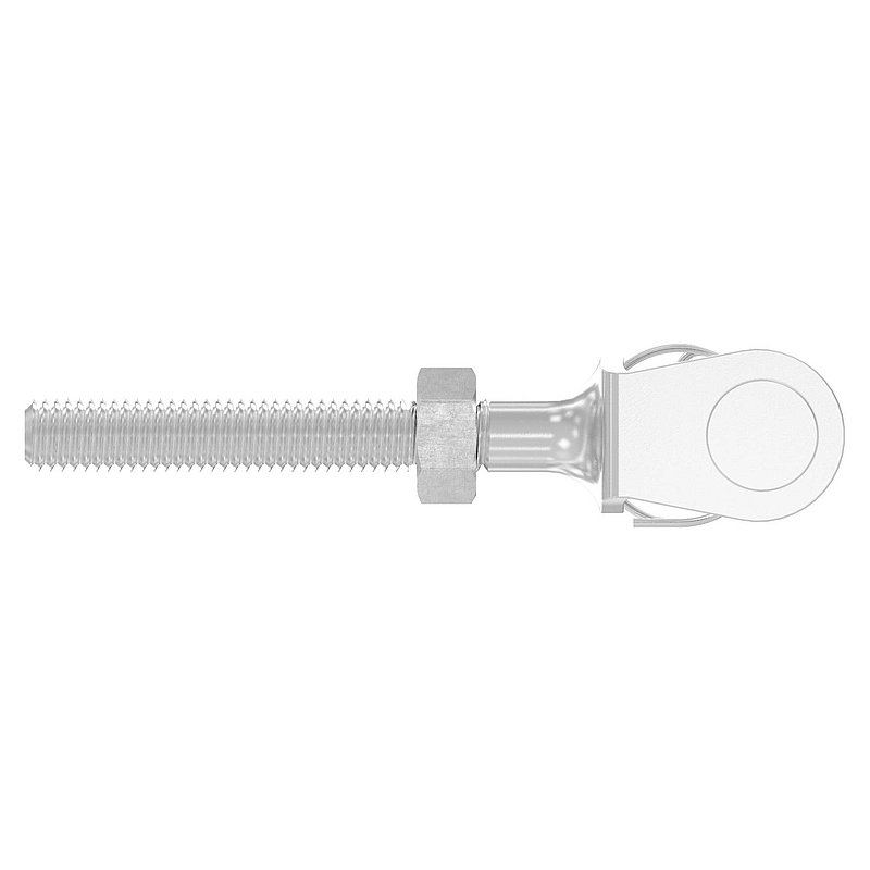 Fork terminal with external thread M8 left, AISI316