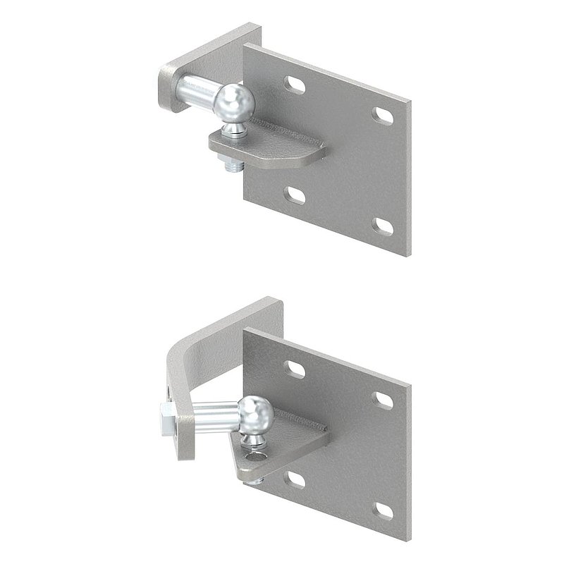 Lift gate fitting for attachment to masonry posts