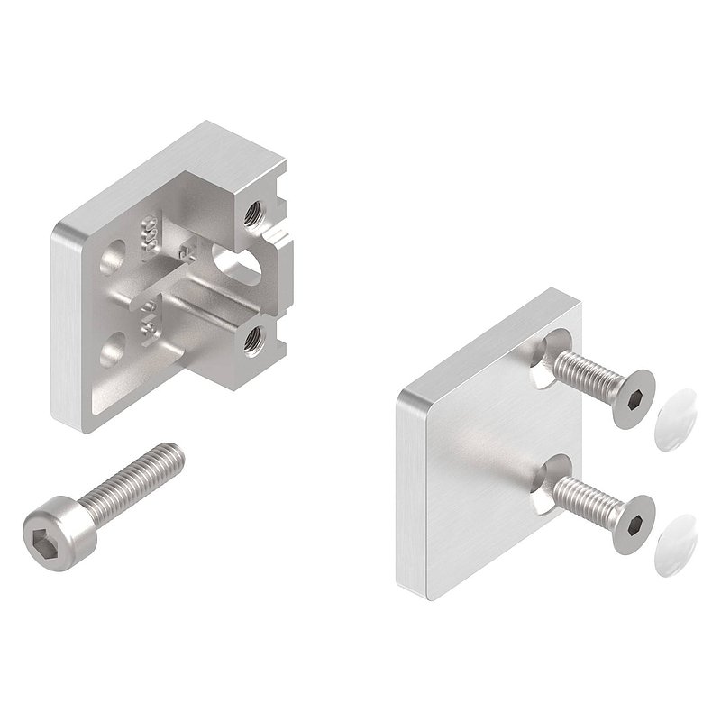 Glass clamp mod. 22, connection: straight, AISI304