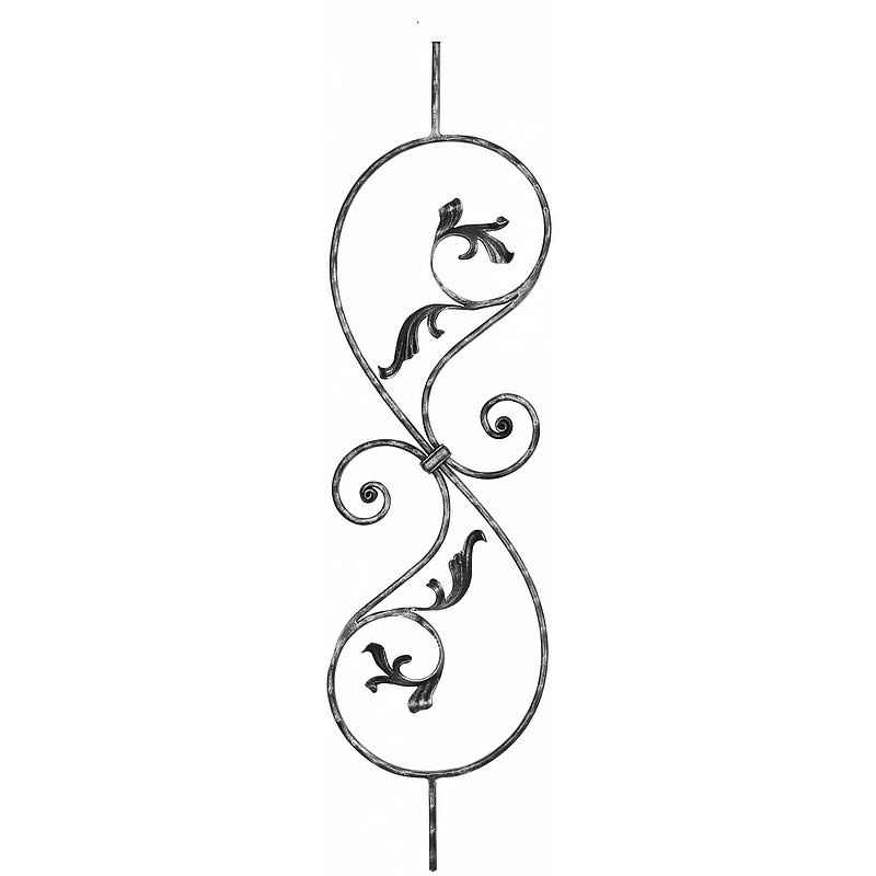 Zierstab 16x8mm, gehämmert, H: 900mm