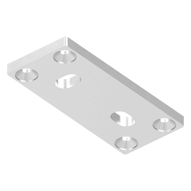 Ankerplatte 130x55x8mm, passend für Spannringe, V2A