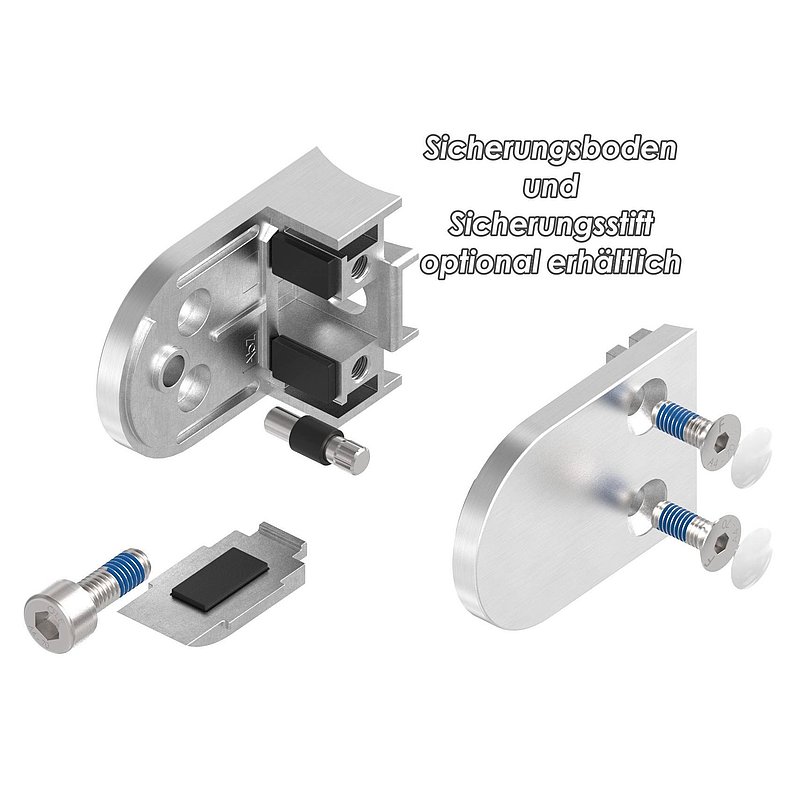 Glass clamp Mod. 38, connection: 60.3mm, AISI304