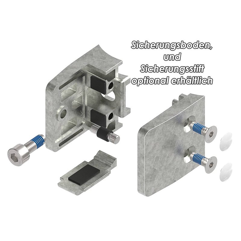 Glasklemme Mod. 34, Anschluss: 60,3mm, Zink roh