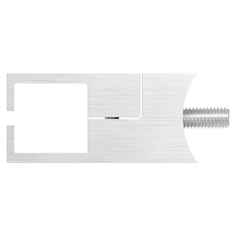 Holder for square clamping profile 20x20mm, connection: 42.4mm, AISI304