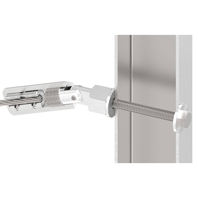 Embout fileté à monter soi-même, avec articulation, pour câble Ø 4mm, V2A