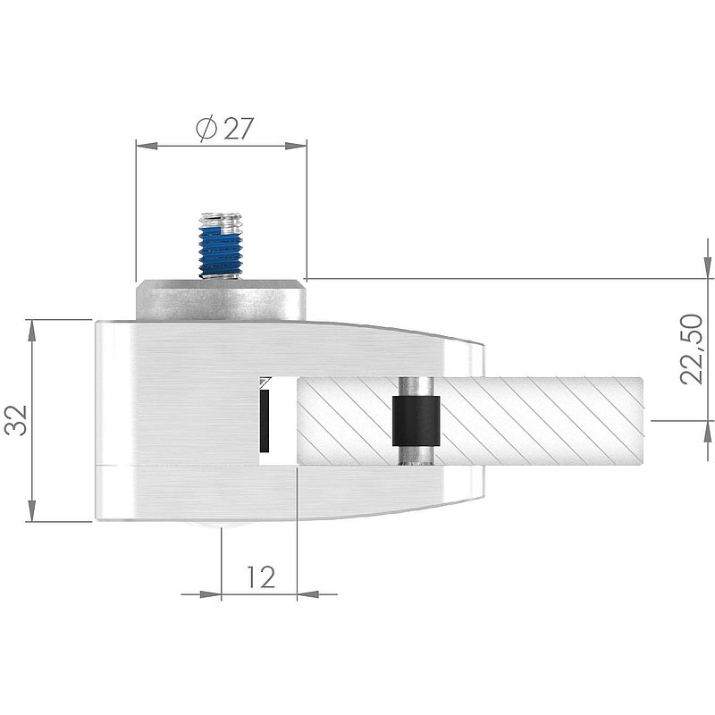 Sichtschutz Endglasklemme Mod. 26, V4A