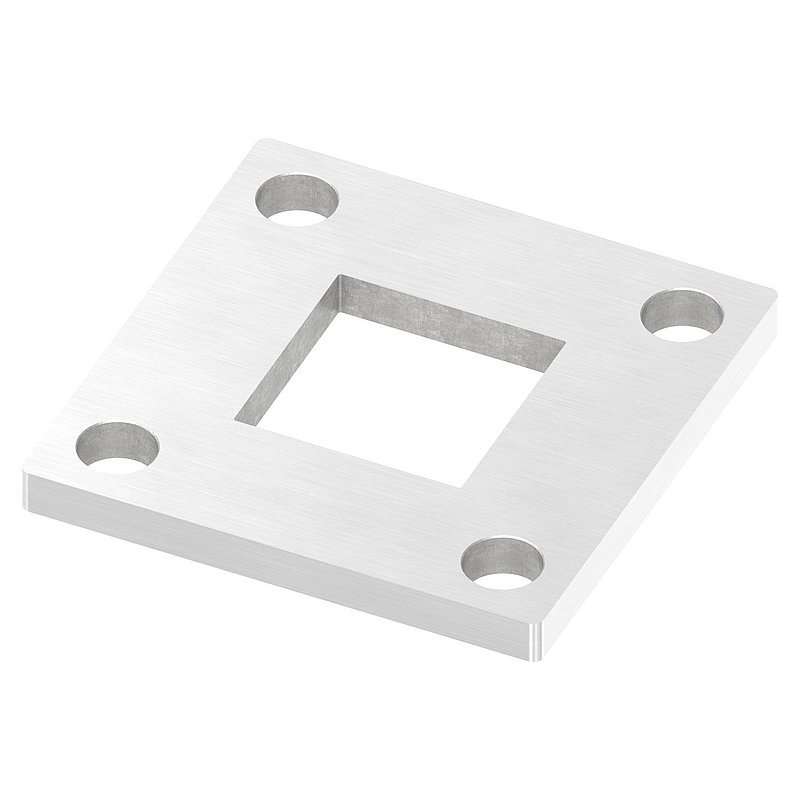 Ankerplatte, 92x92x8mm, mit Längsschliff, V2A