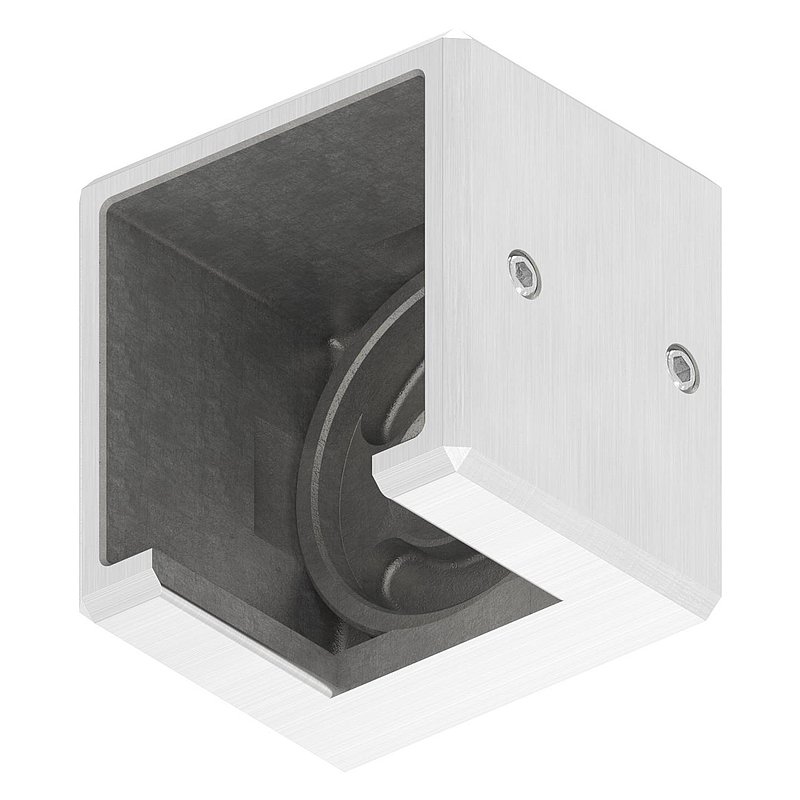 Wandbefestigung für Quadratnutrohr 40x40mm, rechts, V4A