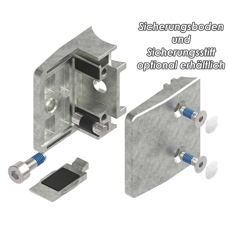 Glass terminal Mod. 35, connection: 48.3mm, raw zinc