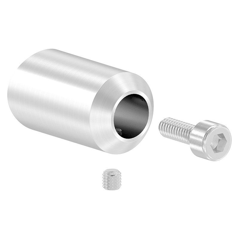 Cross bar holder for butt joint, bore Ø 12.5mm, connection 48.3mm, AISI304