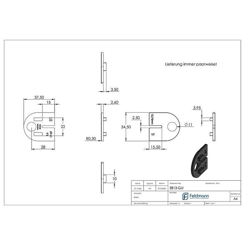 Gummi für Mod. 38 - für VSG 12,76mm