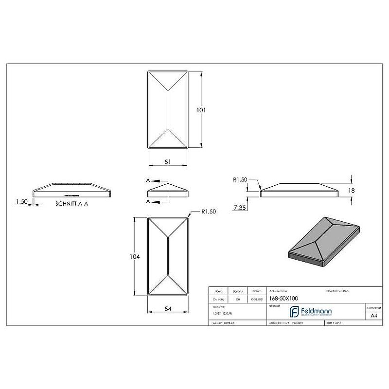 Capuchon 50x100mm