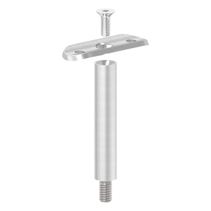 Stift Ø 14mm mit Handlaufanschlussplatte für Rohr 42,4mm, V2A