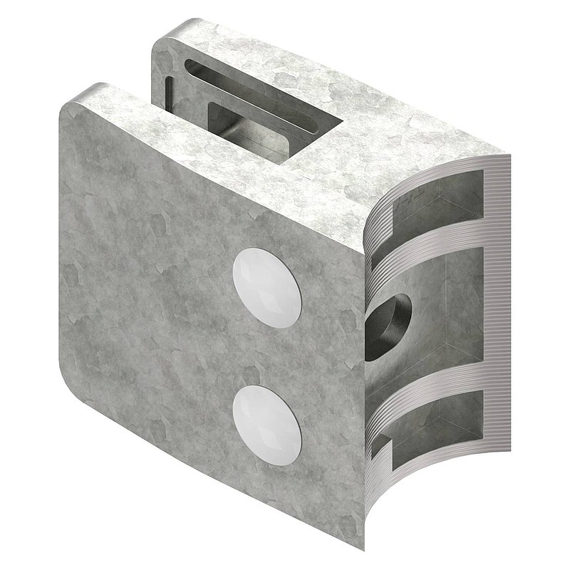 Glasklemme Mod. 14, Anschluss: 42,4mm, Zink roh