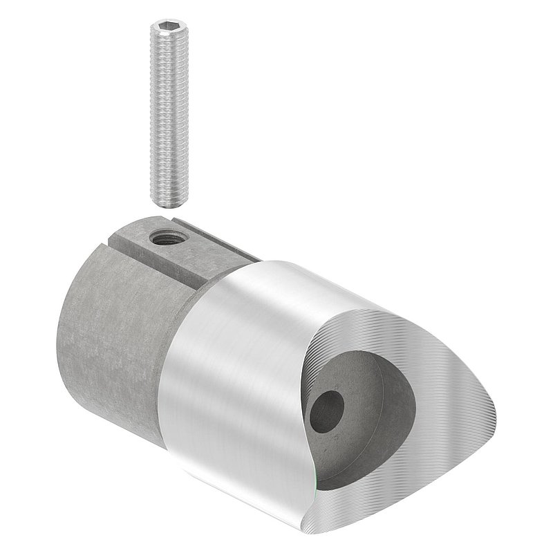 Anschlussstück 90°, Anschluss oben: 48,3mm, V2A