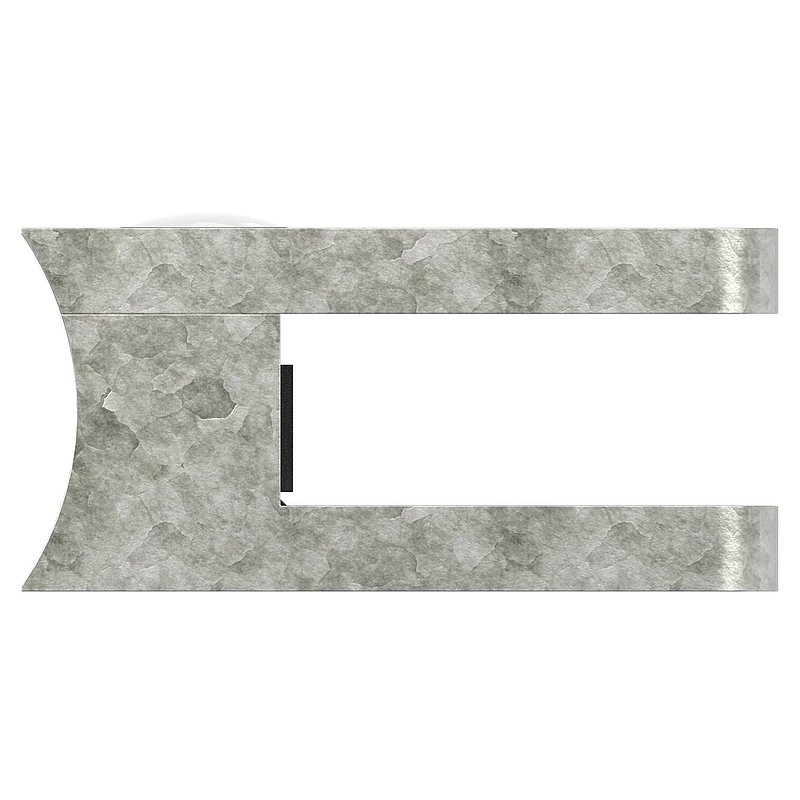 Glasklemme Mod. 36, Anschluss: 48,3mm, in Zink roh