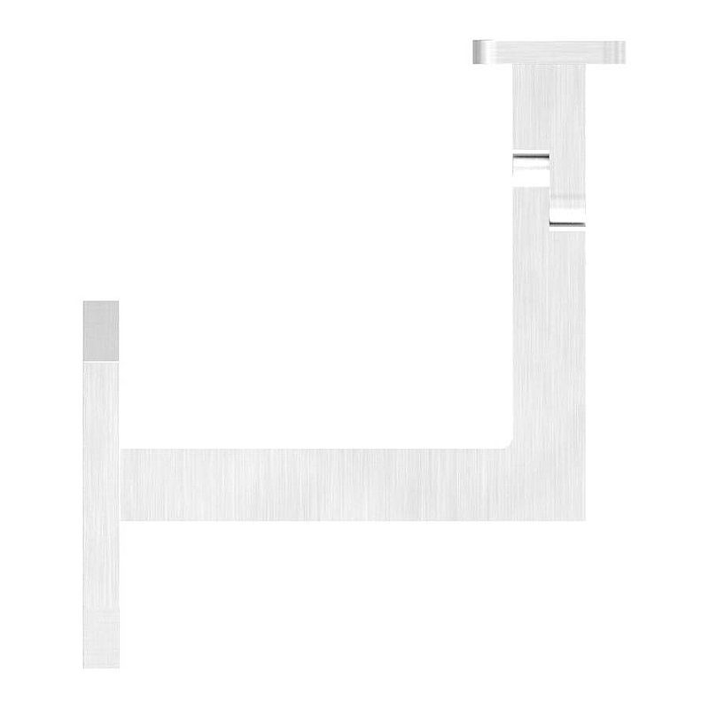 Handrail bracket, square, with straight handrail connection plate (round plate and bracket welded),
