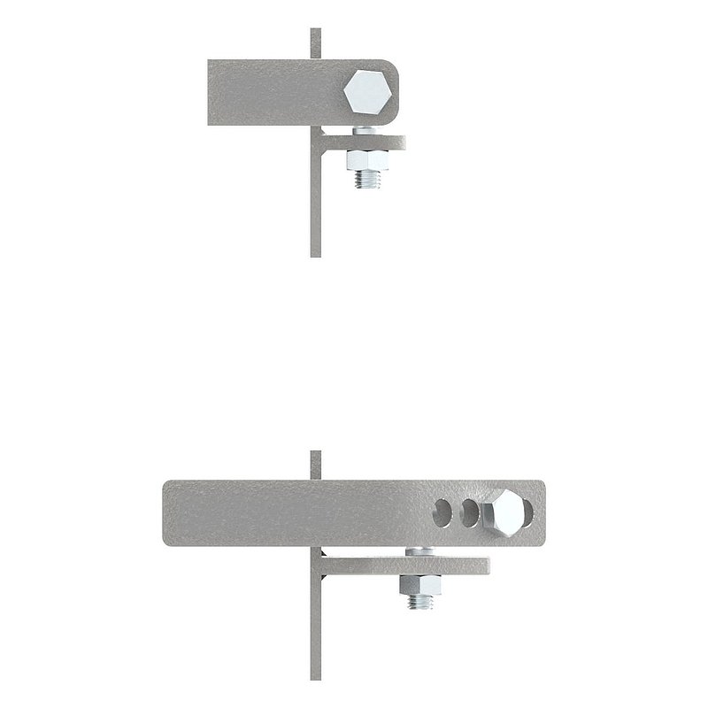 Lift gate fitting for attachment to masonry posts