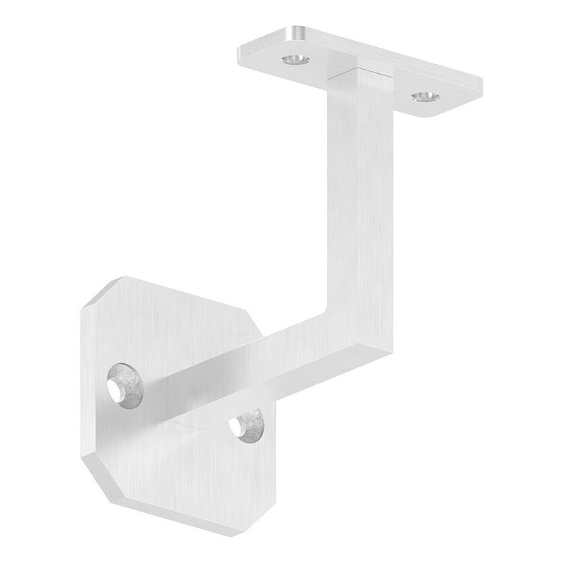 Handrail bracket, square, with straight handrail connection plate (round plate and bracket welded),