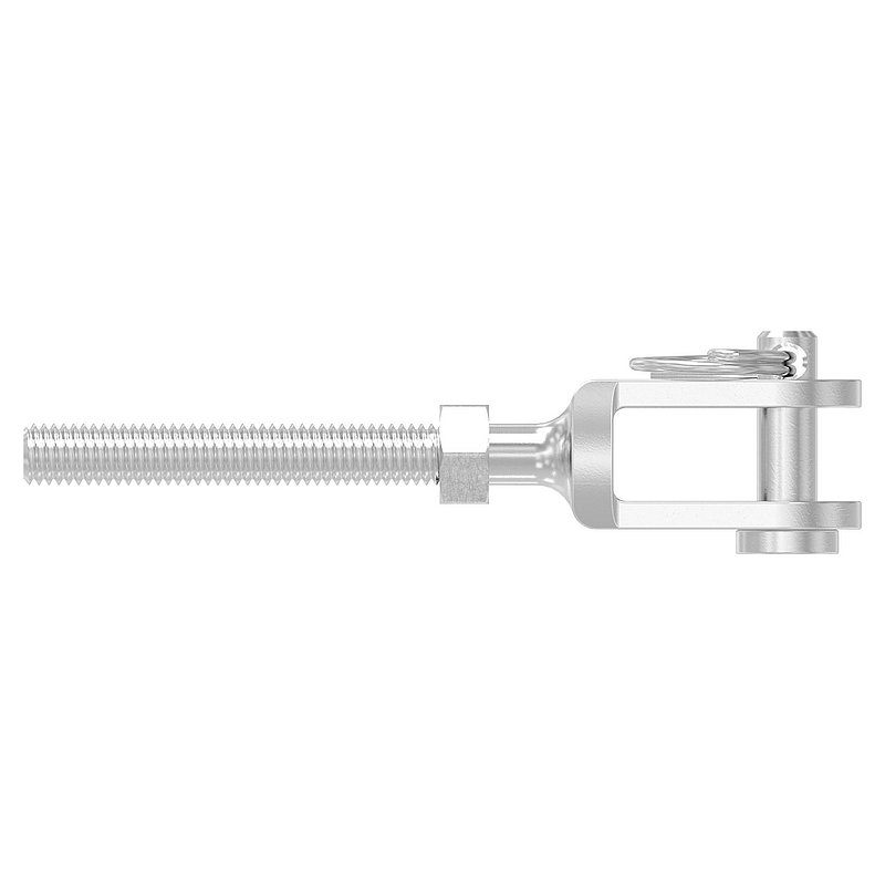 Fork terminal with external thread M5 right, AISI316
