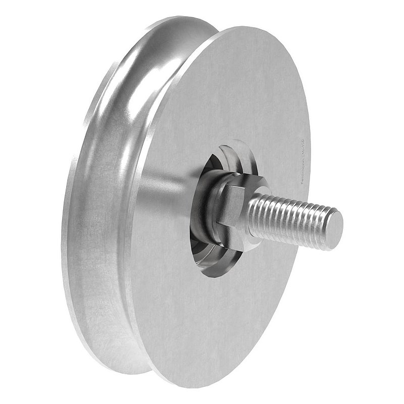 Sliding door roller with round groove