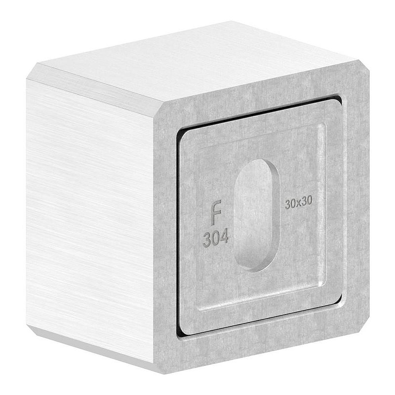 Wandbefestigung für Quadratrohr 30x30mm, V2A