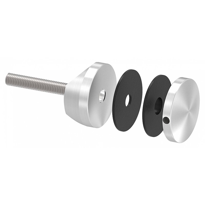 Glaspunkthalter 52mm, Anschluss: 42,4mm, V4A
