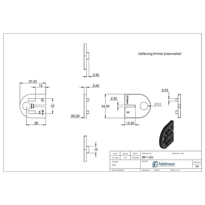 Gummi für Mod. 38 - für VSG 10,76mm