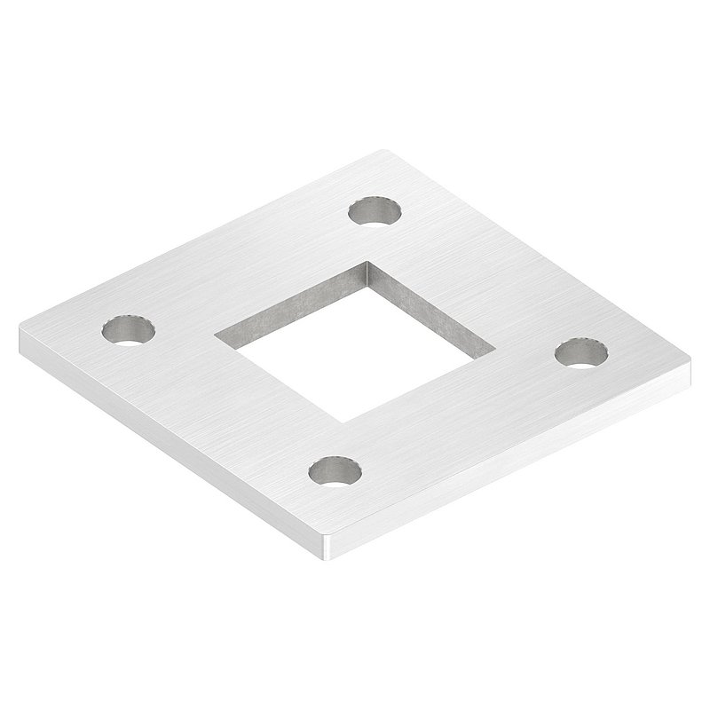 Ankerplatte, 120x120x8mm, mit Längsschliff, V2A