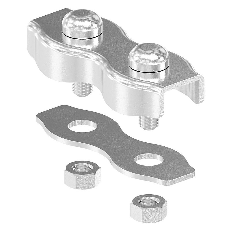 Duplexklemmen für Seil 5mm, V4A
