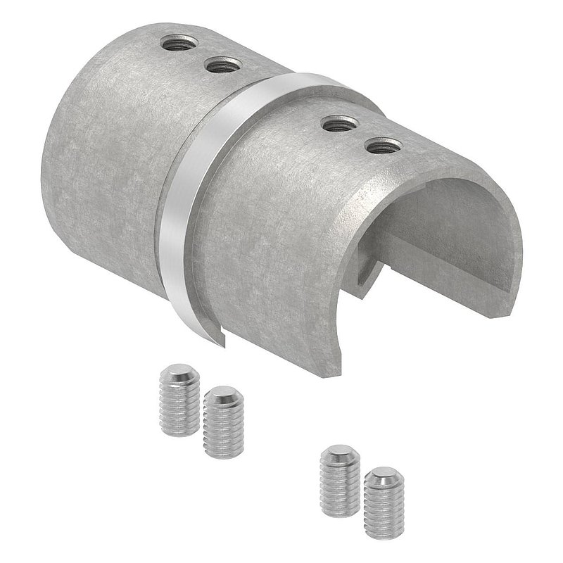 Tube connector for grooved tube 42.4 mm, AISI316