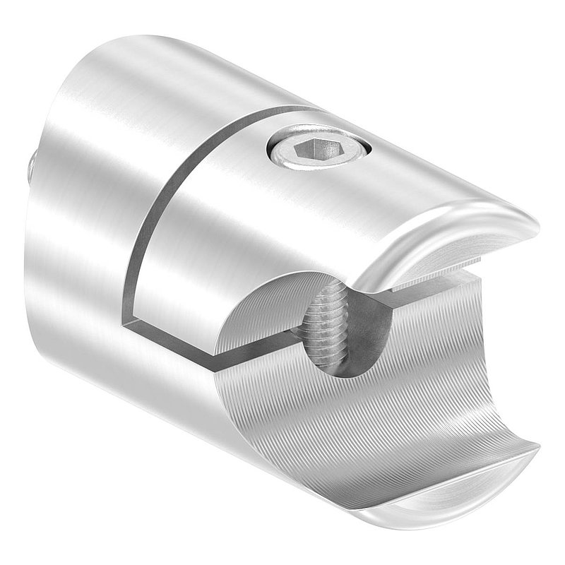 Halter für rundes Klemmprofil 21,3mm Anschluss: 42,4mm, V2A