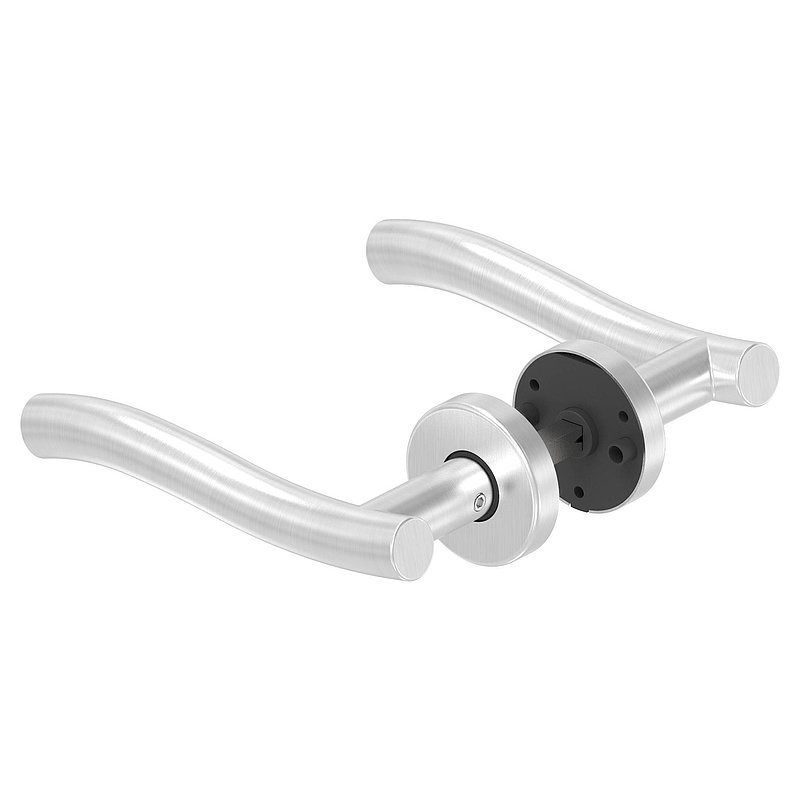 Pair of lever handles, rotatable, AISI304