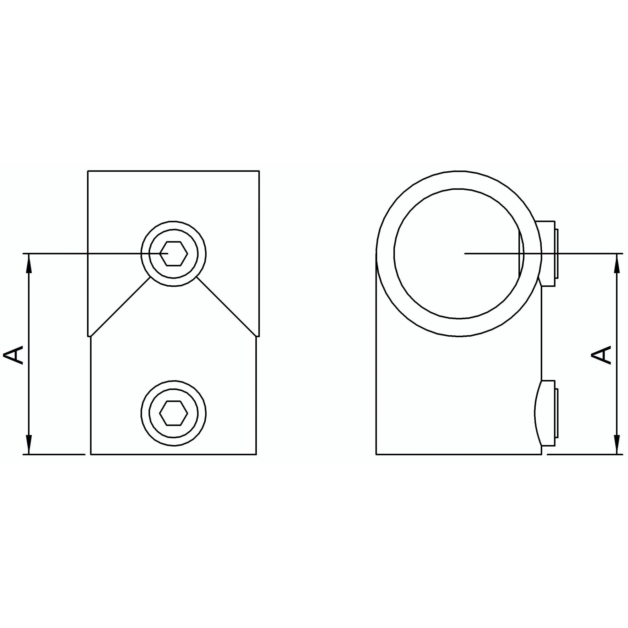 T-Stück kurz, für Rohr Ø 33,7mm