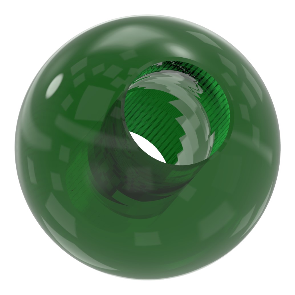 Glaskugel grün Ø 30mm mit Durchgangsbohrung 12,3mm