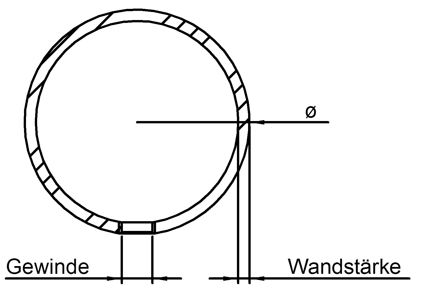 Hohlkugel Ø 60mm mit Gewinde M8, V2A