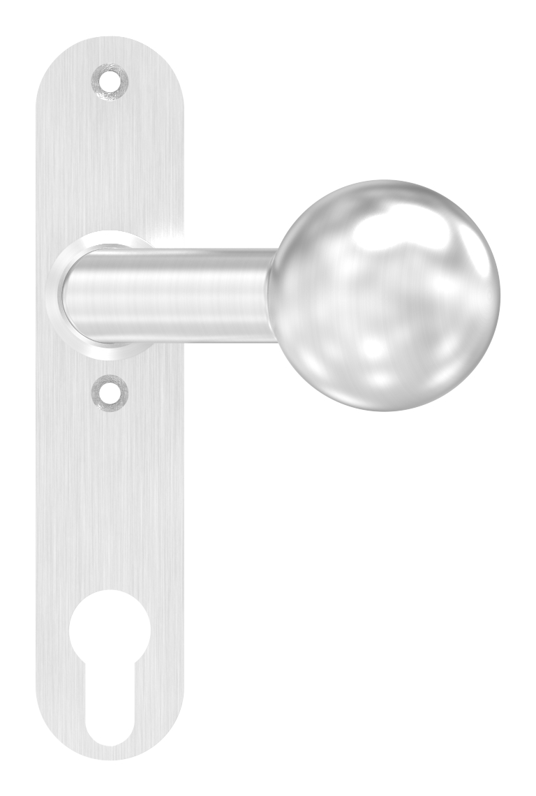 Türknopf, Ø 50mm, mit Langschild, V2A