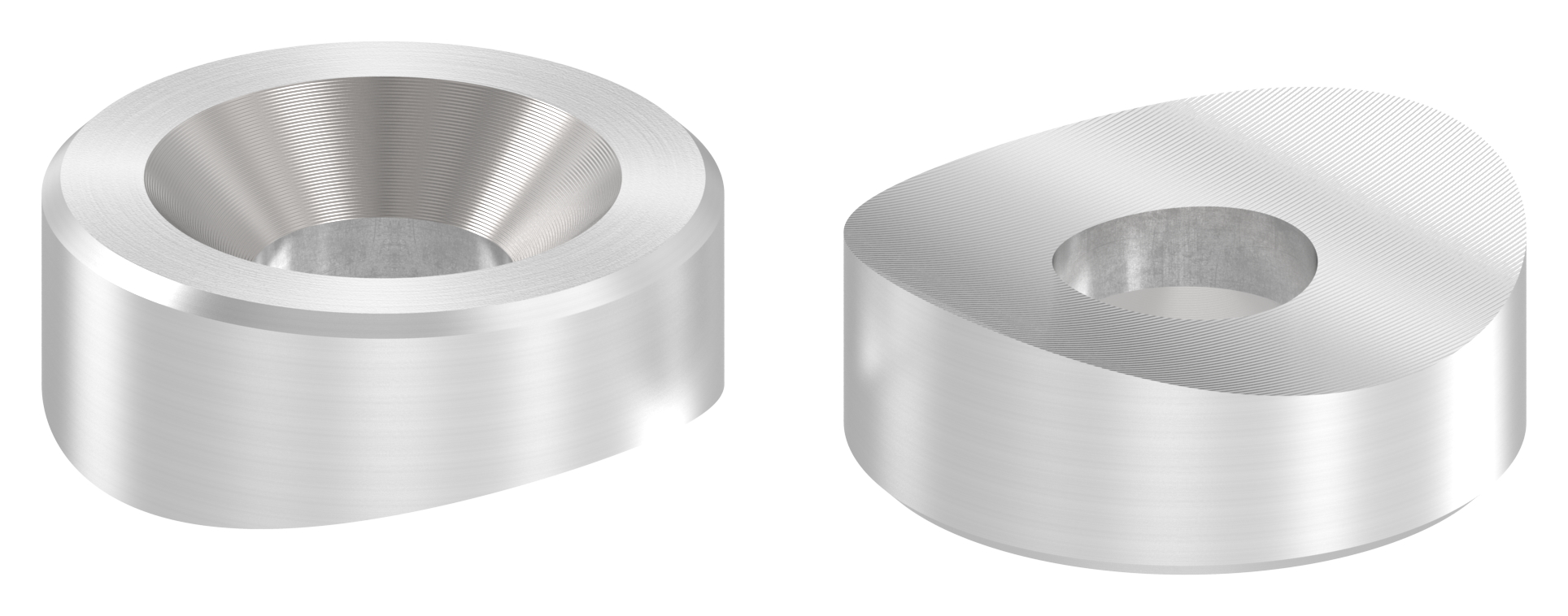 Ausgleichsstück für Rohr 48,3mm, Ø 18mm, mit gesenkter Bohrung 7mm, V2A