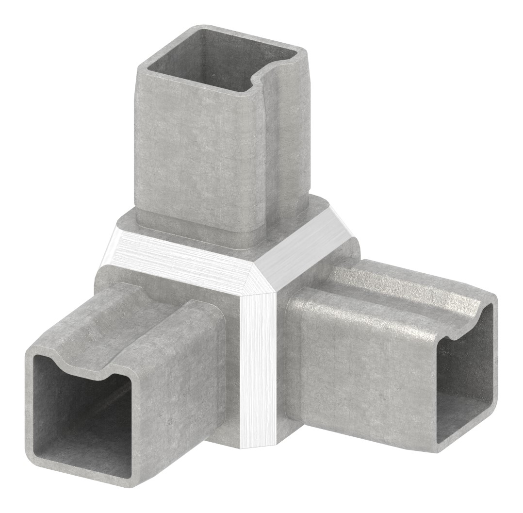 Verbinder für Rohr 25x25x2,00mm, V4A | 10142525