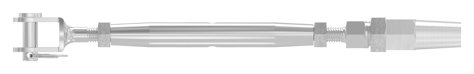 Wantenspanner Gabel zur Selbstmont. Seil 5mm, V4A