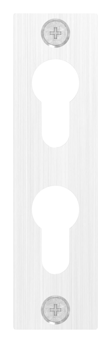 Zylinderrosette für zwei Profilzylinder, 32x120x6mm, V2A Zylinderrosette für zwei Profilzylinder, 32x120x6mm, V2A