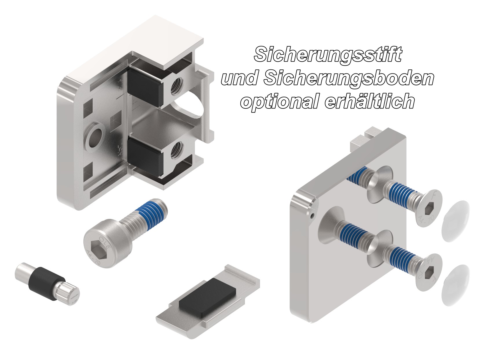 Glasklemme Mod. 31, Anschluss: gerade, V4A Glasklemme Mod. 31, Anschluss: gerade, V4A