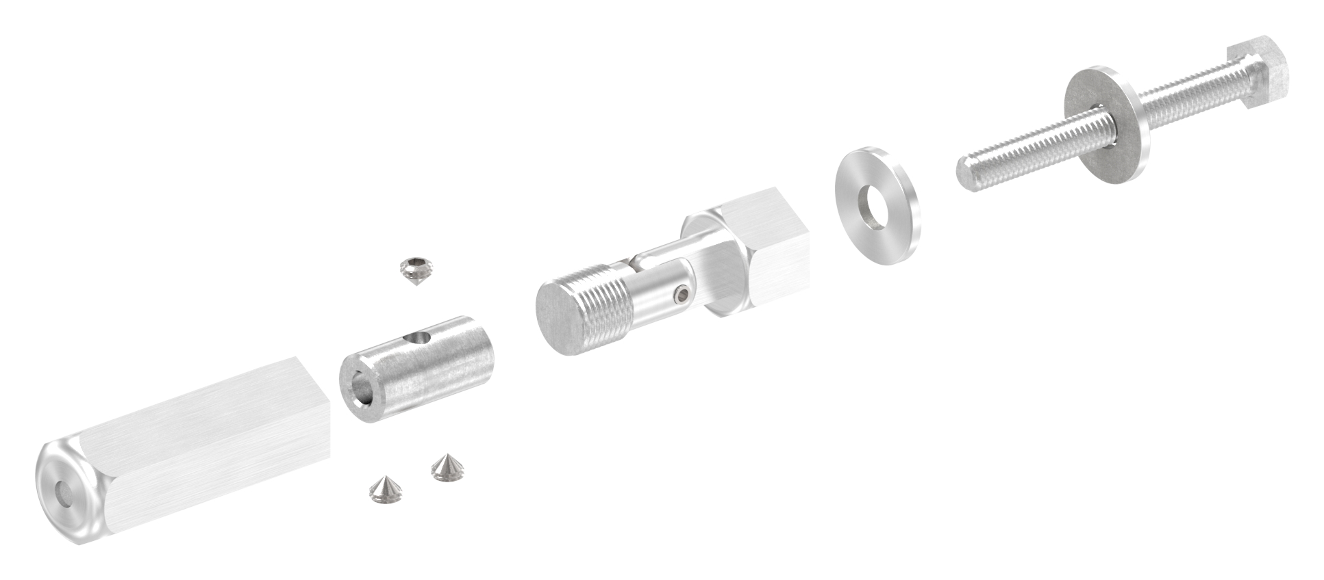 Gewindeterminal zur Selbstmontage, Seil 4mm, V2A Gewindeterminal zur Selbstmontage, Seil 4mm, V2A