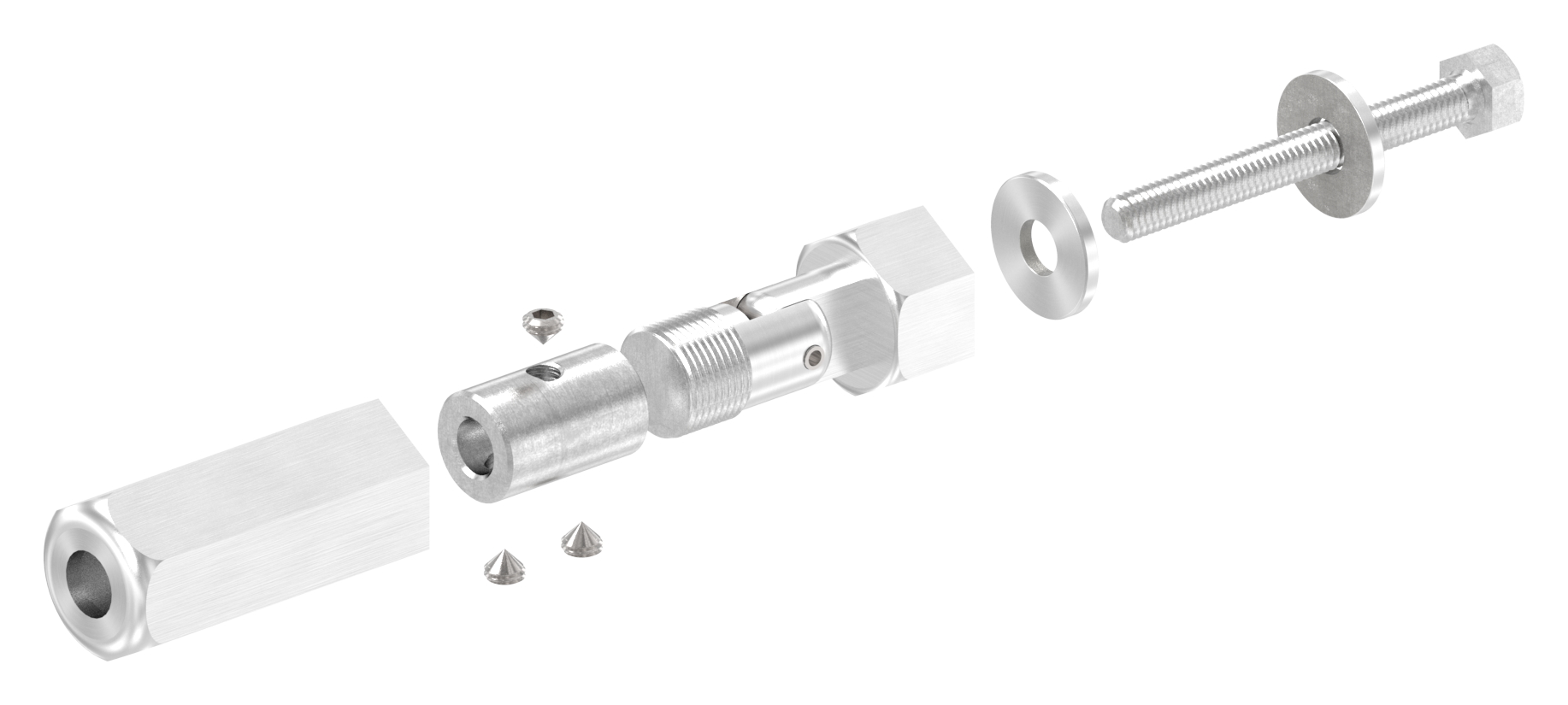 Gewindeterminal zur Selbstmontage, Seil 6mm, V2A