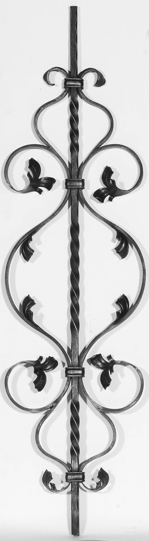 Zierstab 12x12mm, gehämmert, Barock, H: 900mm