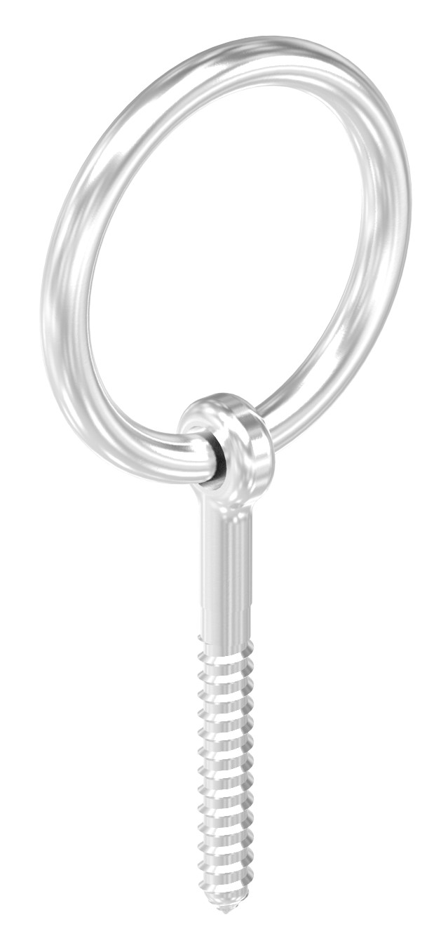 Ring mit Holzschraube, Rundeisen: 6mm, V4A