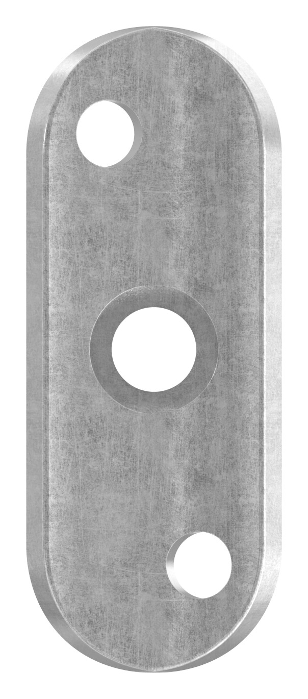 Handlaufanschlussplatte S235JR, Rohranschluss Ø 42,4mm, Bohrungen versetzt Handlaufanschlussplatte S235JR, Rohranschluss Ø 42,4mm, Bohrungen versetzt