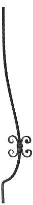 Korbgitterstab 12x12mm, gehämmert, H: 1000mm